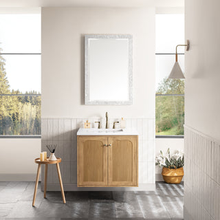 30 Inch Laurent Dual Mount Vanity in Light Natural Oak / White Zeus Top
