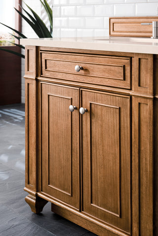 72 Inch Bristol Freestanding Vanity in Saddle Brown / Eternal Marfil Top