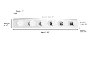 Bellisse 36" Wide 6-Light Bath Bar