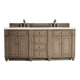 72 Inch Bristol Freestanding Vanity in Whitewashed Walnut / Eternal Marfil Top