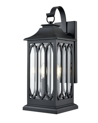 Mallorey 2-Light Outdoor Wall Sconce Powder Coated Black