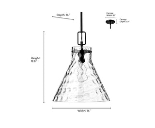 Barlon 1-Light Pendant light Matte Black