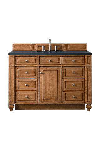 48 Inch Bristol Freestanding Vanity in Saddle Brown / Charcoal Soapstone Top