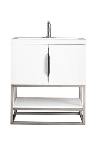 31.5 Inch Columbia Freestanding Vanity in Glossy White / White Glossy Top