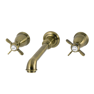 Essex Wall-Mount Bathroom Faucet in Antique Brass