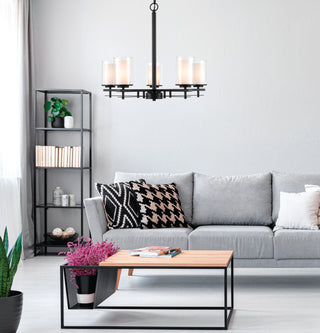Huderson 5-Light Chandelier Ceiling Light Matte Black