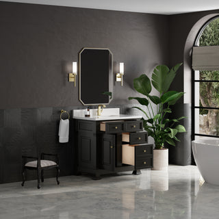 36 Inch Brookfield Freestanding Vanity in Black Onyx / White Zeus Top