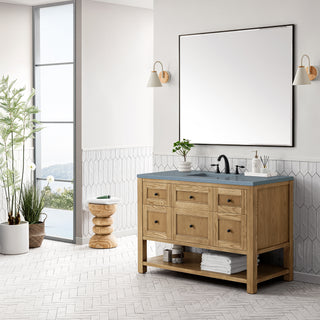 48 Inch Breckenridge Freestanding Vanity in Light Natural Oak / Cala Blue Top