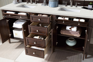 72 Inch Brittany Freestanding Vanity in Burnished Mahogany / Lime Delight Top