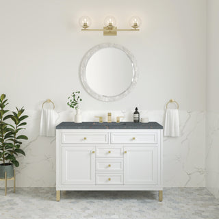 48 Inch Chicago Freestanding Vanity in Glossy White / Parisien Bleu Top