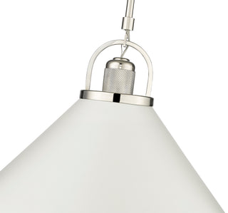 Artistan 1-Light Pendant light Polished Nickel/Matte White