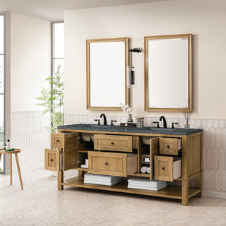 72 Inch Breckenridge Freestanding Vanity in Light Natural Oak / Parisien Bleu Top