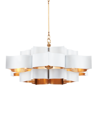 Grand Lotus Large White Chandelier