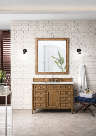 48 Inch Brittany Freestanding Vanity in Saddle Brown / Ethereal Noctis Top