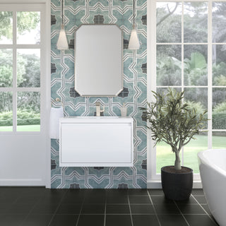 31.5 Inch Mantova Floating Vanity in Glossy White / Glossy White Top