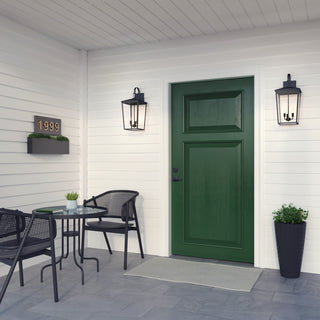Fetterton 3-Light Outdoor Wall Sconce Powder Coated Black