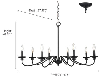 Delvona 8-Light Chandelier Ceiling Light Matte Black