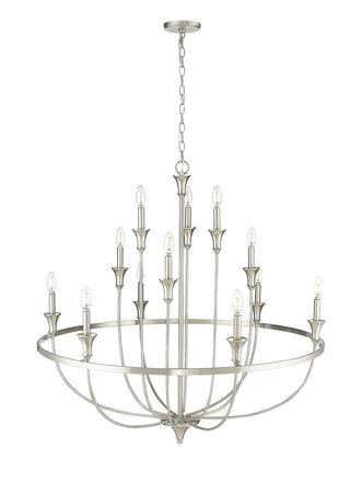 Emery 12-Light Chandelier Ceiling Light Brushed Nickel