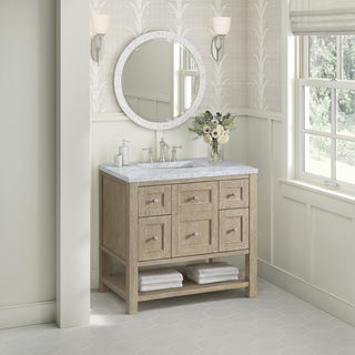 36 Inch Breckenridge Freestanding Vanity in Whitewashed Oak / Carrara White Top
