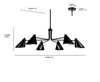 Warhol 6-Light Chandelier Ceiling Light Matte Black