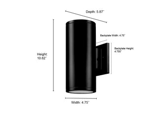Vegas 1-Light Outdoor Wall Sconce Powder Coated Black