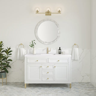 48 Inch Chicago Freestanding Vanity in Glossy White / White Zeus Top