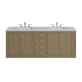 72 Inch Chicago Freestanding Vanity in Walnut Whisper / Eternal Jasmine Pearl Top