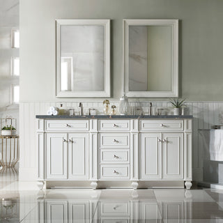 72 Inch Bristol Freestanding Vanity in Bright White / Parisien Bleu Top