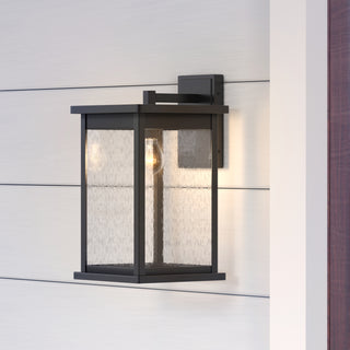 Bowton 1-Light Outdoor Wall Sconce Powder Coated Black