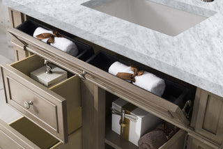36 Inch Bristol Freestanding Vanity in Whitewashed Walnut / Carrara White Top