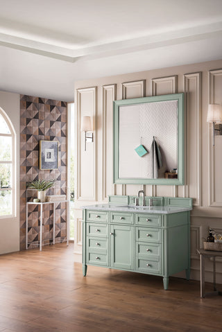 48 Inch Brittany Freestanding Vanity in Sage Green / Carrara White Top