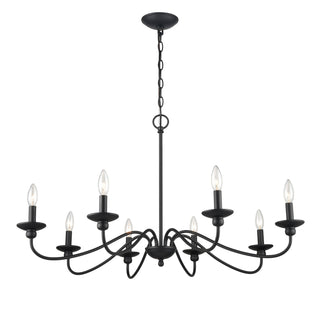 Delvona 8-Light Chandelier Ceiling Light Matte Black