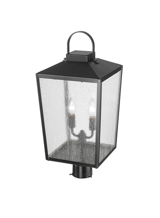 Devens 2-Light Outdoor Post Lantern Powder Coated Black