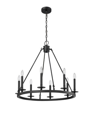 Florence 8-Light Chandelier Ceiling Light Matte Black
