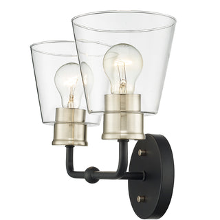 Cameron 2-Light Vanity Matte Black Modern Gold