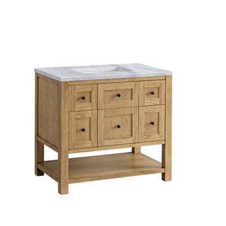 36 Inch Breckenridge Freestanding Vanity in Light Natural Oak / Carrara White Top