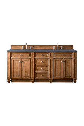 72 Inch Bristol Freestanding Vanity in Saddle Brown / Charcoal Soapstone Top