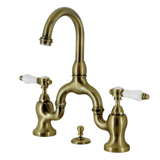 Bel-Air Bridge Bathroom Faucet in Antique Brass