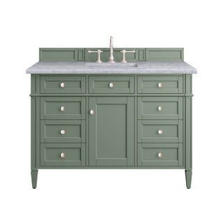 48 Inch Brittany Freestanding Vanity in Smokey Celadon / Carrara White Top