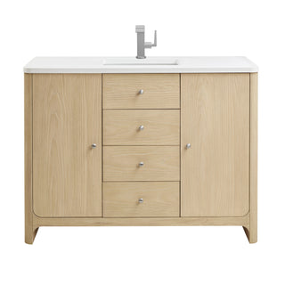48 Inch Gracyn Freestanding Vanity in Coastal Driftwood / White Zeus Top