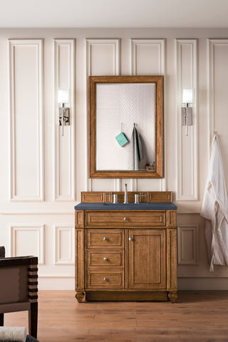 36 Inch Bristol Freestanding Vanity in Saddle Brown / Charcoal Soapstone Top