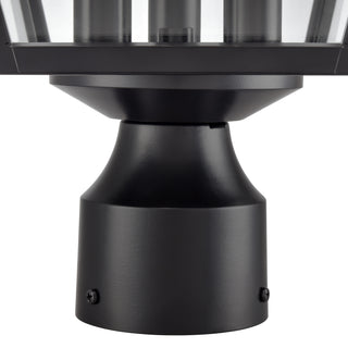 Edenton 24" High 3-Light Outdoor Post Lantern - Matte Black