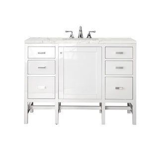 48 Inch Addison Freestanding Vanity in Glossy White / Eternal Jasmine Pearl Top