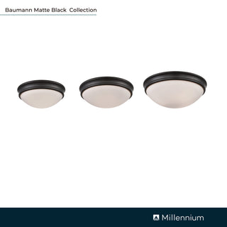 3-Light Flushmount Ceiling Light Matte Black
