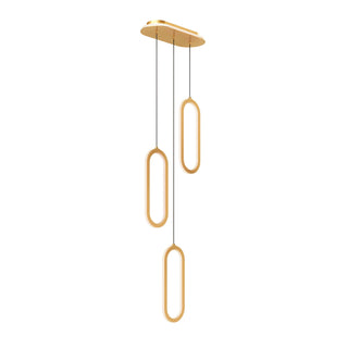 3 vertical oblong pendants with lit cluster 5CCT