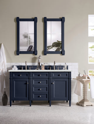 60 Inch Brittany Freestanding Vanity in Victory Blue / Ethereal Noctis Top