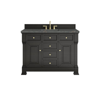 48 Inch Brookfield Freestanding Vanity in Black Onyx / Parisien Bleu Top