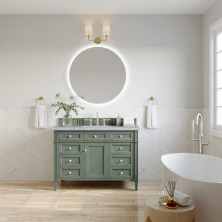 48 Inch Brittany Freestanding Vanity in Smokey Celadon / Carrara White Top