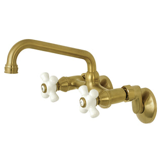 Kingston Wall Mount Kitchen Faucet in Brushed Brass