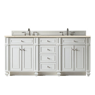 72 Inch Bristol Freestanding Vanity in Bright White / Eternal Marfil Top